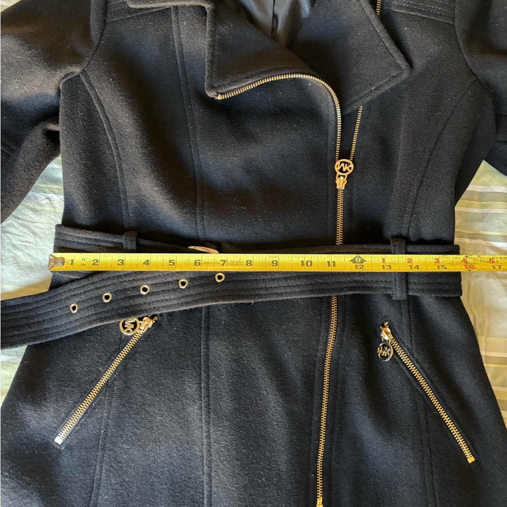 Michael Kors Black Trench Coat with‎ Gold Accents - Picture 15 of 16